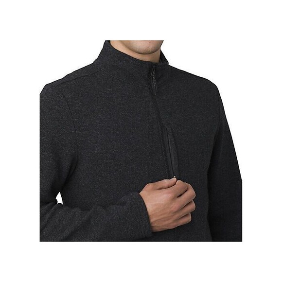 New Mens M Prana NWT Route Tracker 1/4 Zip Pocket Wool Oak Dark Brown Sweater - Picture 6 of 6